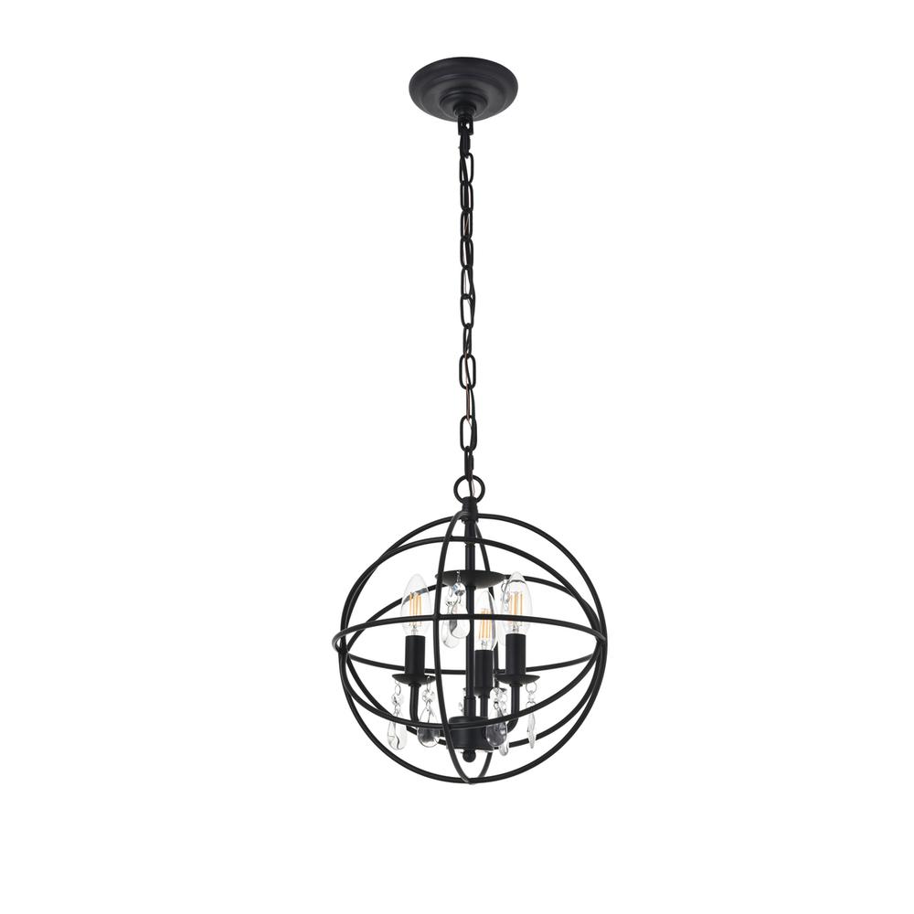 Wallace 3 light Matte Black Pendant. Picture 4