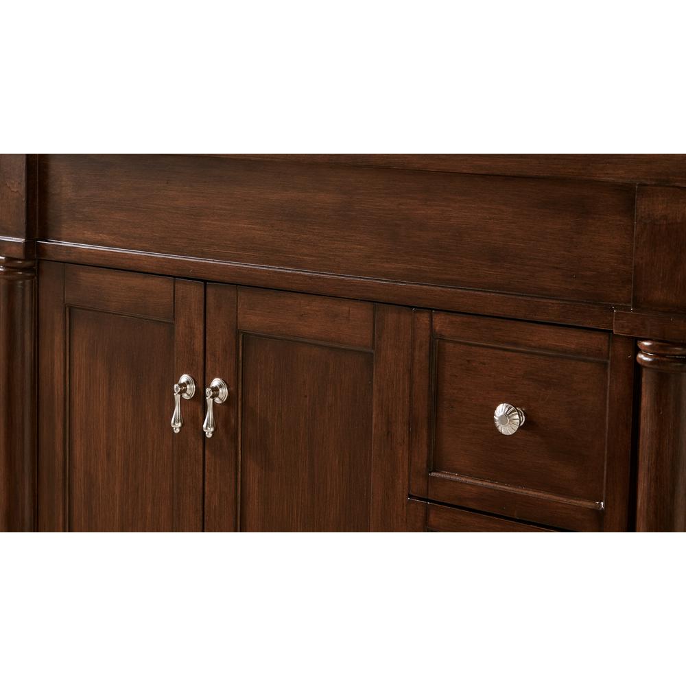 36 inch Single Bathroom vanity in Walnut with ivory white engineered marble. Picture 5