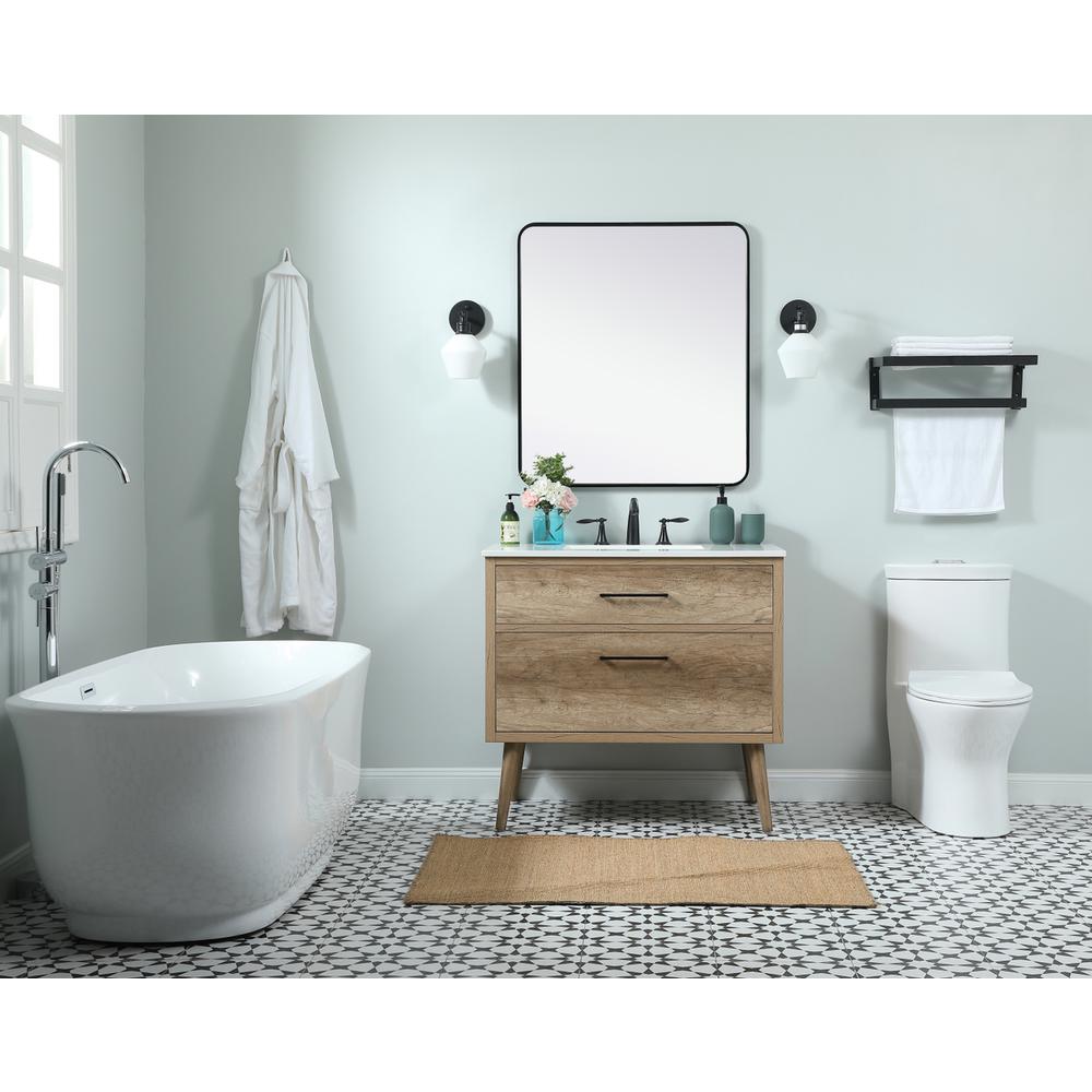 36 inch Single bathroom vanity in natural oak. Picture 4