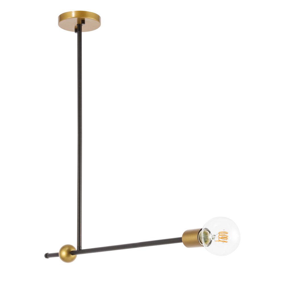 Brees 1 Light Black And Brass Pendant. Picture 8