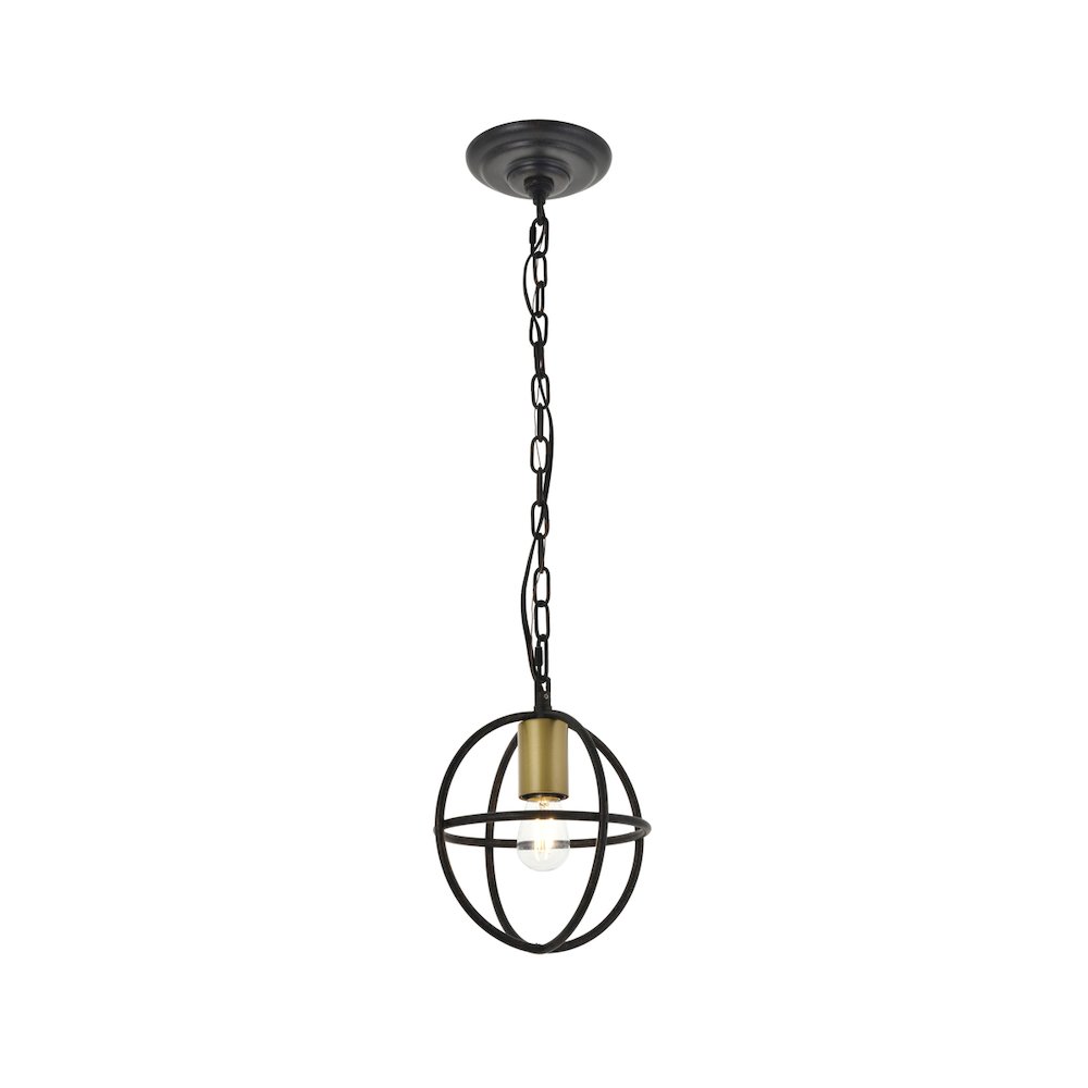 Octavia 1 Light Brass And Dark Brown Pendant. Picture 4