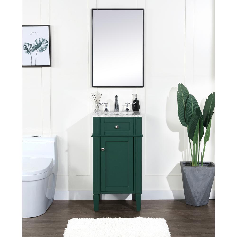 18 inch Single bathroom vanity in green. Picture 4