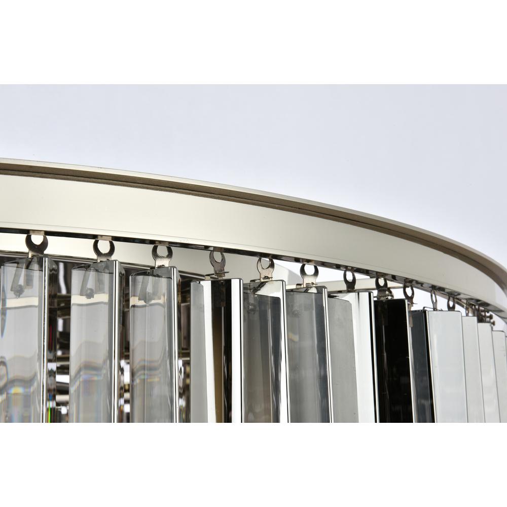Sydney 10 light polished nickel Flush Mount Silver Shade. Picture 4