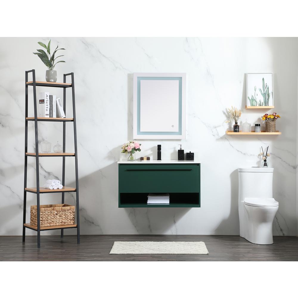 36 inch Single bathroom vanity in green with backsplash. Picture 4