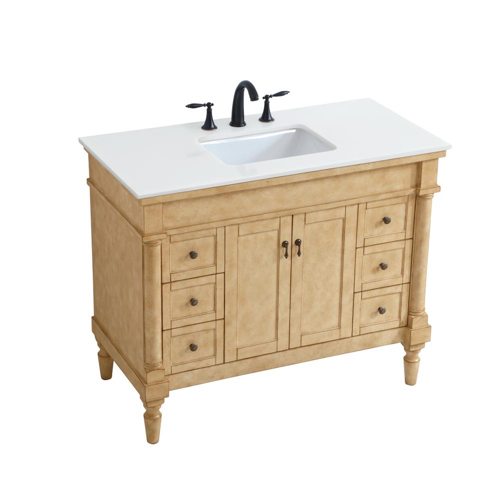 42 inch Single Bathroom vanity in Antique Beige. Picture 8