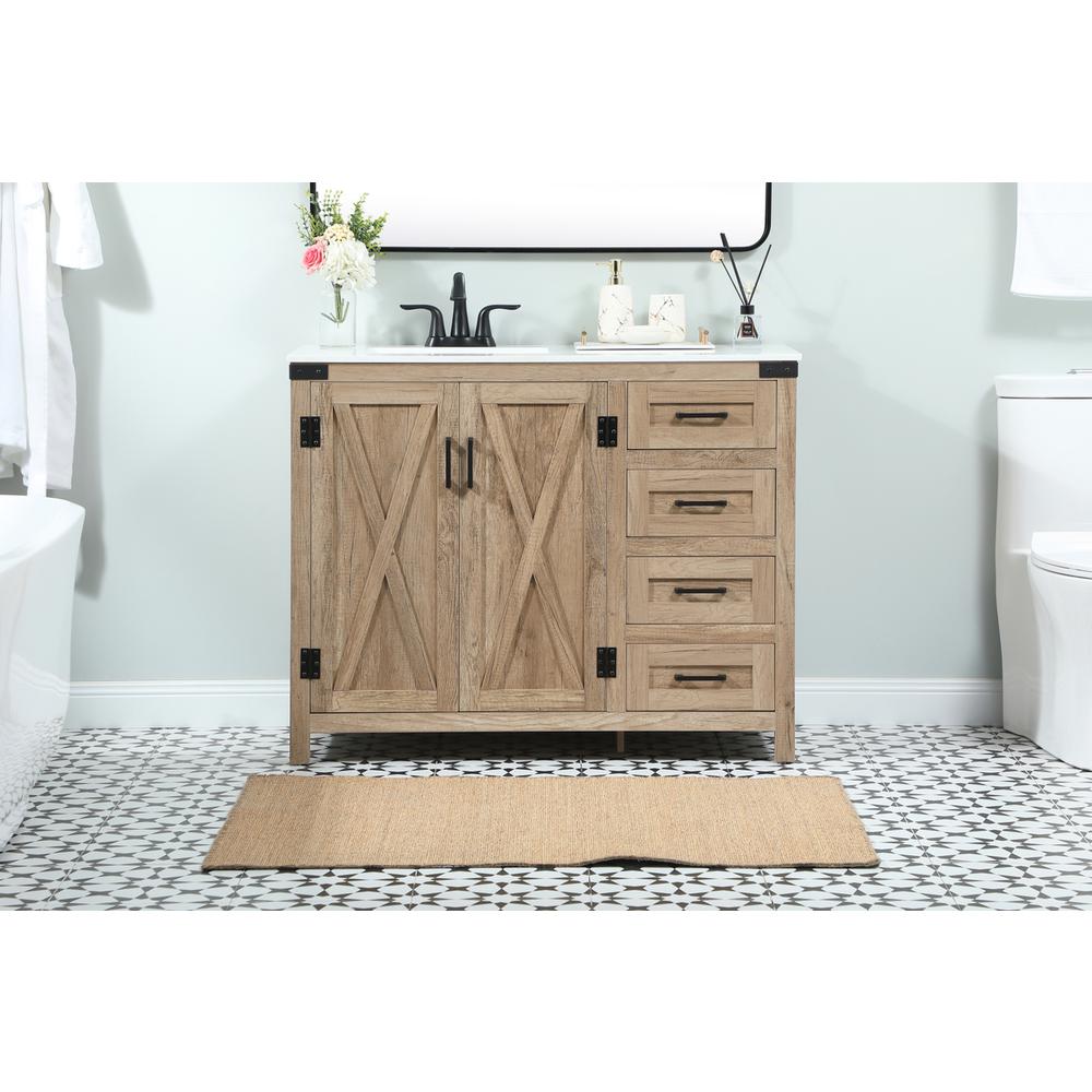 42 inch Single bathroom vanity in natural oak. Picture 14