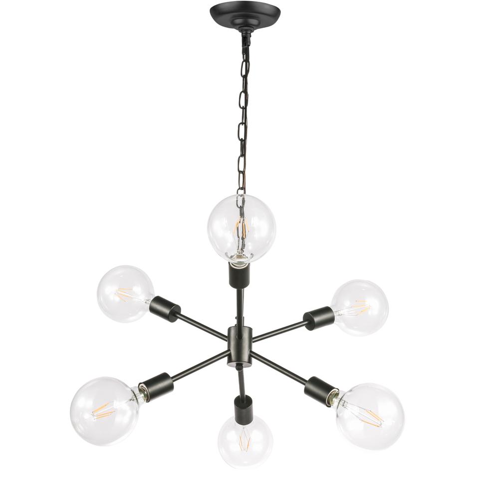 Nolan  6 light Black pendant. Picture 4