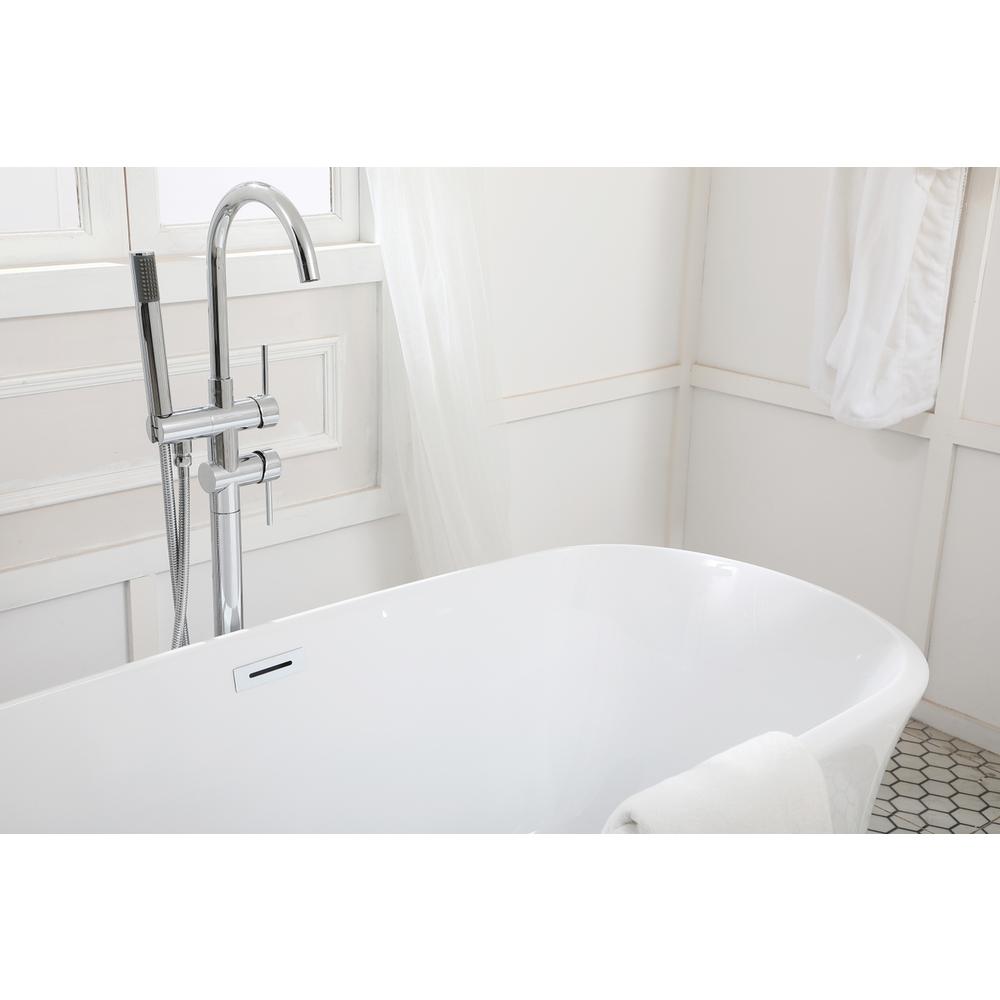 59 inch soaking bathtub in glossy white. Picture 5