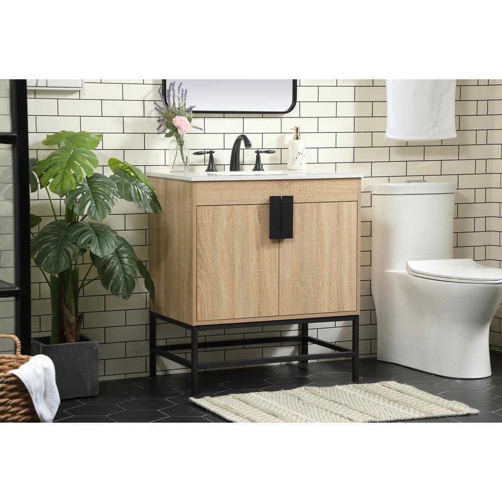 30 inch Single bathroom vanity in mango wood. Picture 2