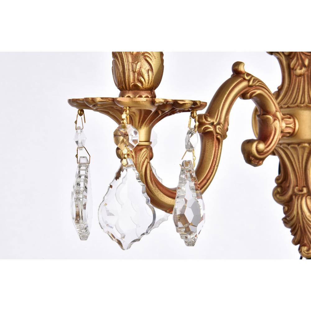 Monarch 1 light French Gold Wall Sconce Clear Royal Cut Crystal. Picture 4