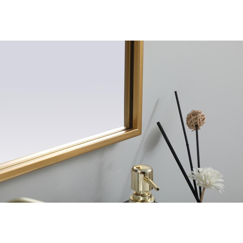 Metal Frame Arch Mirror 24x36 Inch in Brass. Picture 6