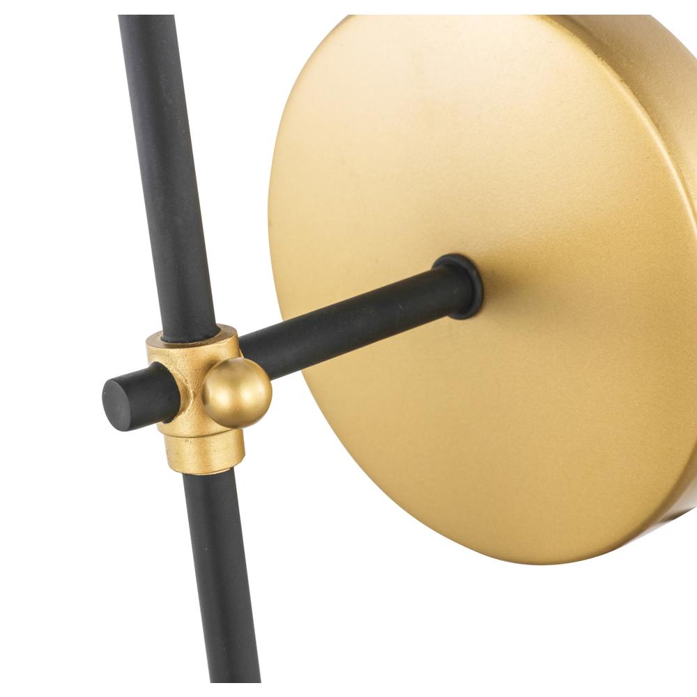 Mel 1 light Brass and Black and White shade wall sconce. Picture 10