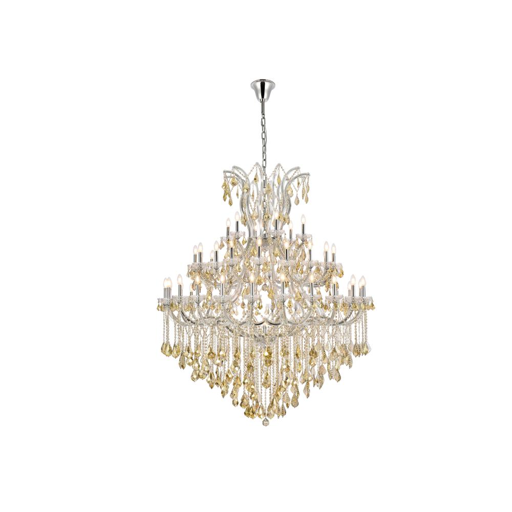 Maria Theresa 49 light Chrome Chandelier Golden Teak (Smoky) Royal Cut Crystal. Picture 1