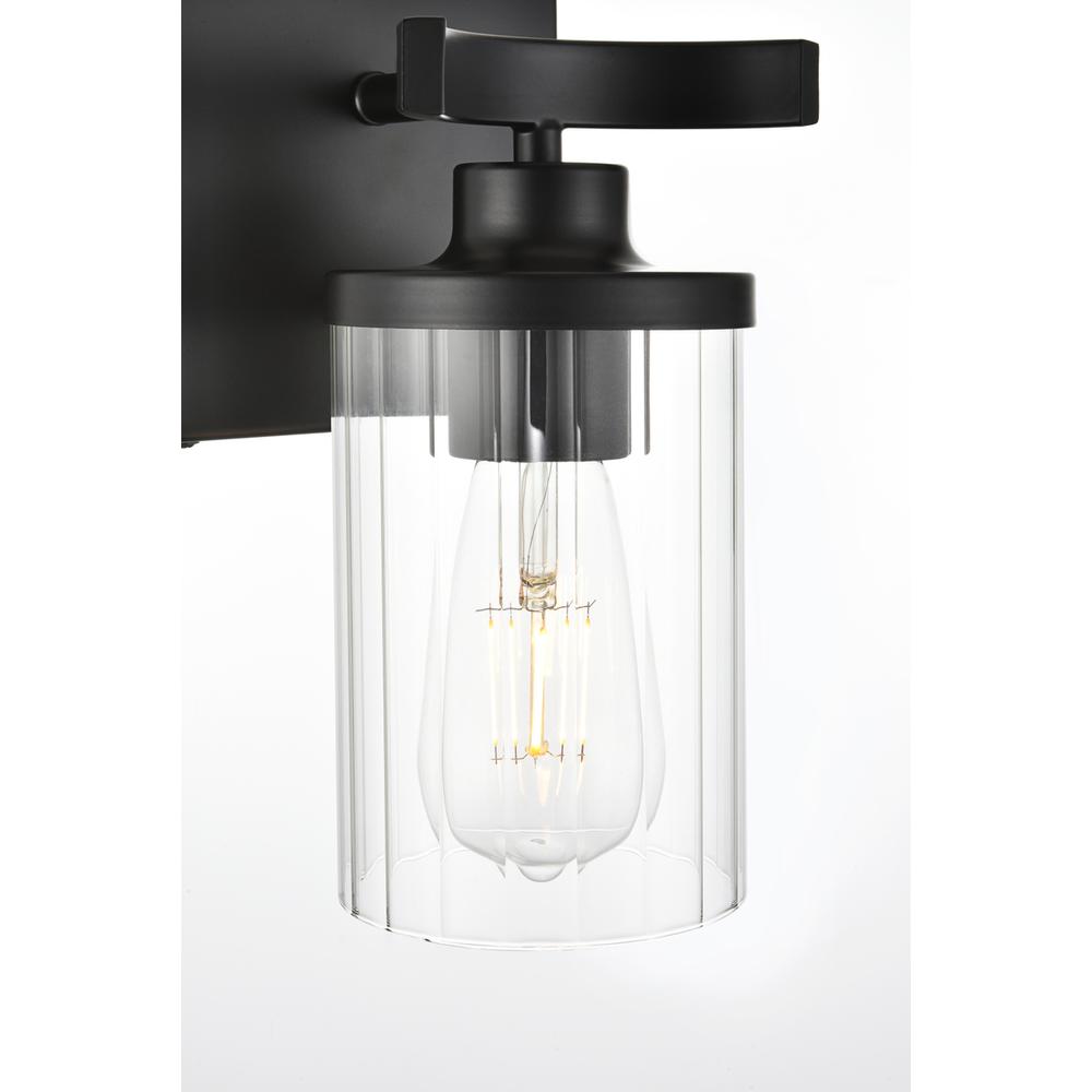 Saanvi 1 light Black and Clear Bath Sconce. Picture 4