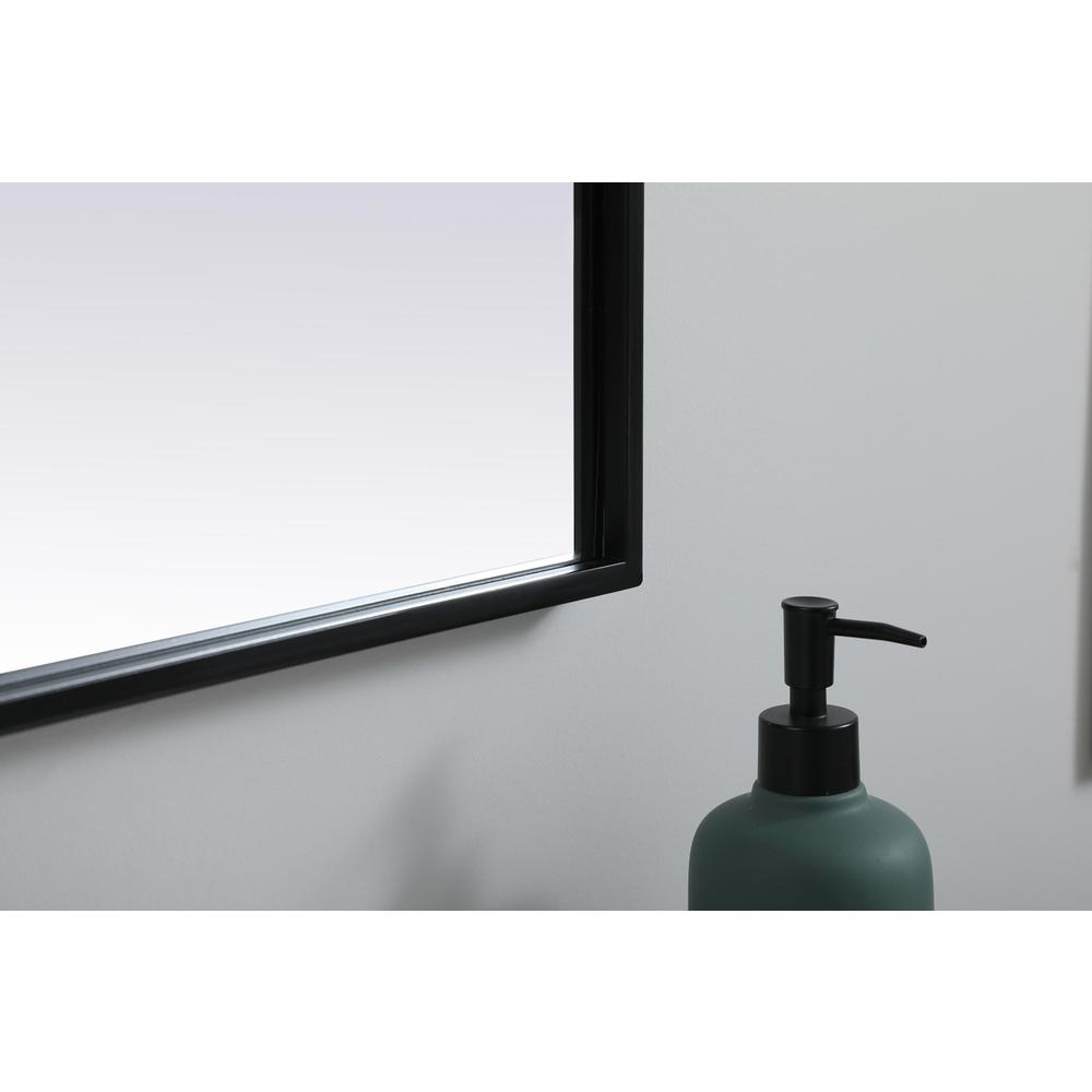 Metal Frame Arch Mirror 36x36 Inch in Black. Picture 6