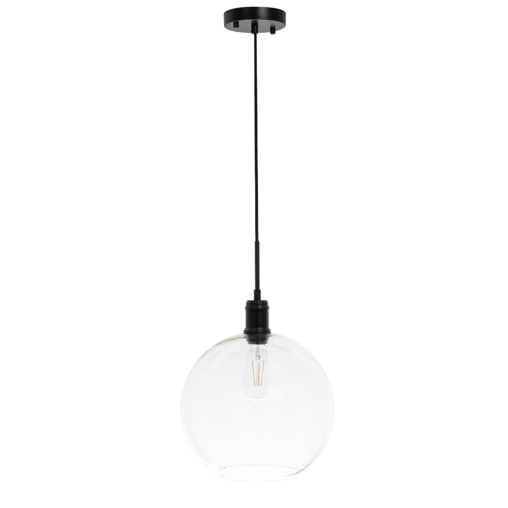 Emett 1 light Black and Clear glass pendant. Picture 2