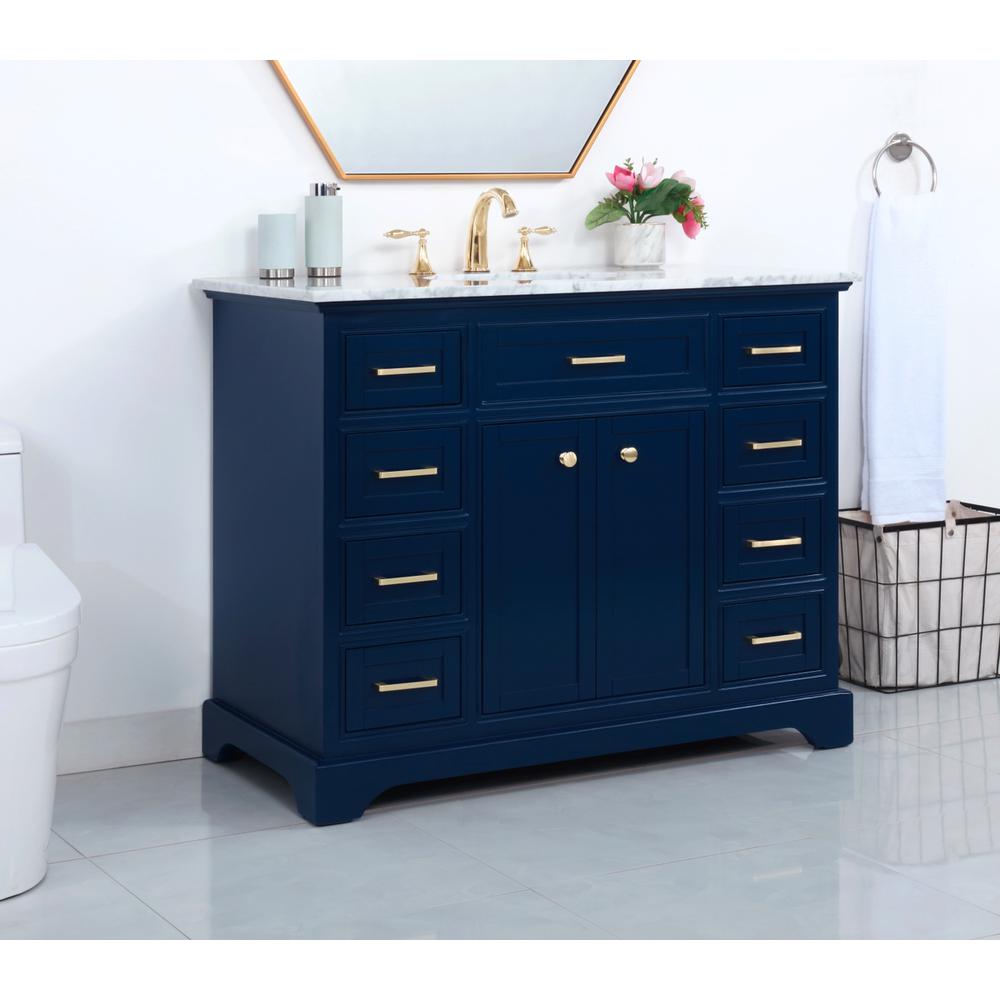 42 inch Single bathroom vanity in Blue. Picture 3