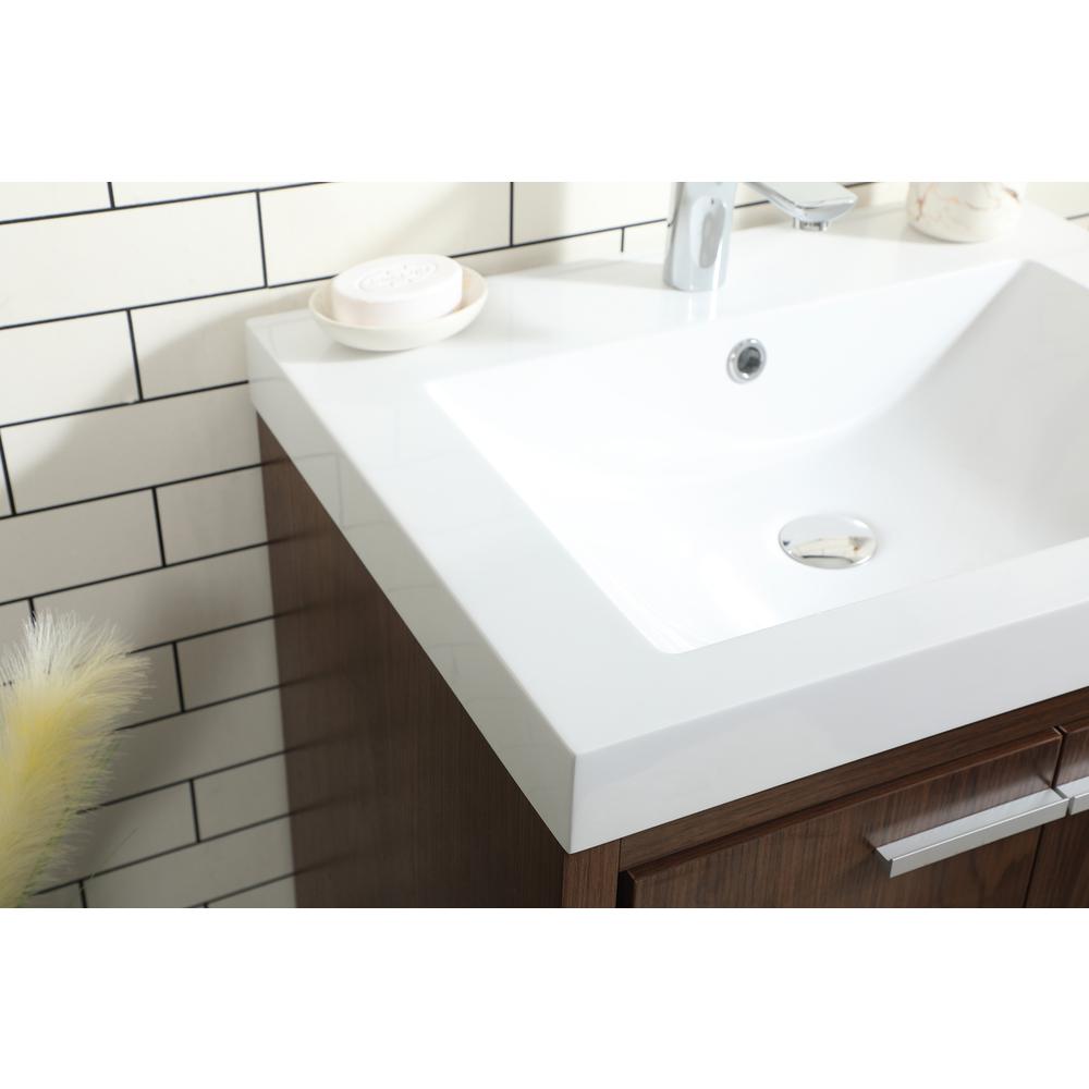 24 inch Single bathroom vanity in Walnut. Picture 6