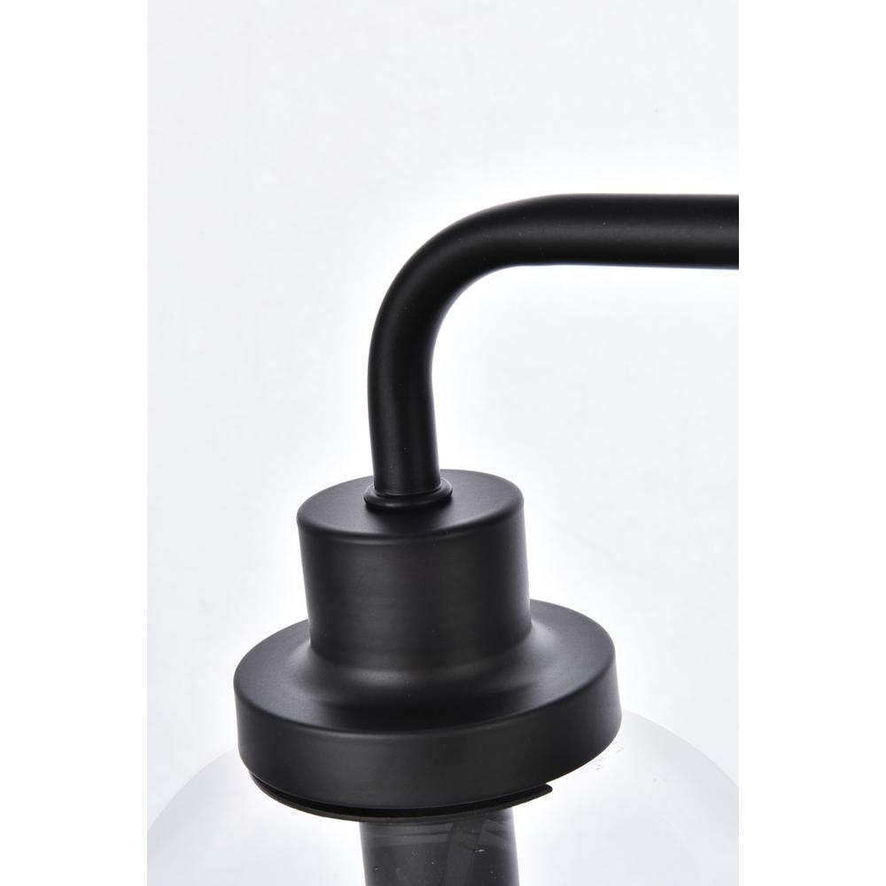 Hanson 2 lights bath sconce in black with clear shade. Picture 5