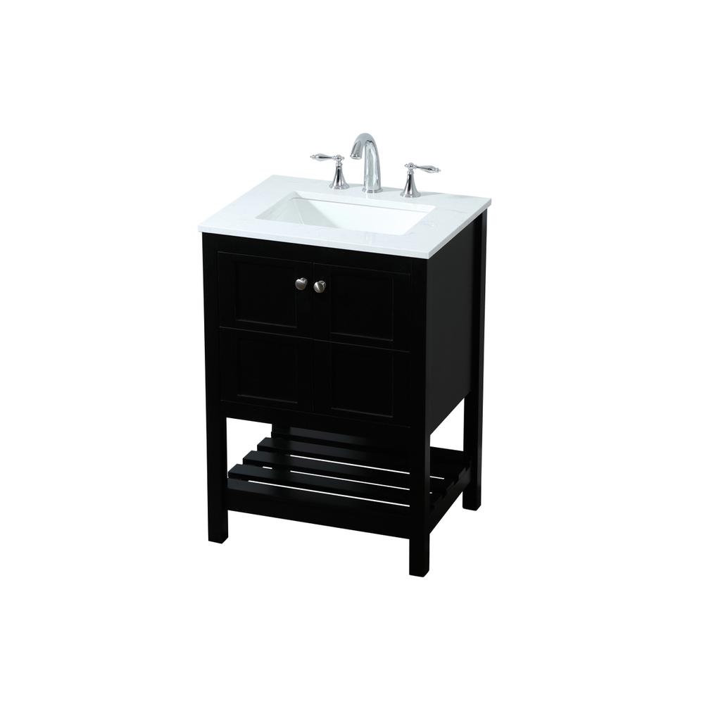 24 inch Single bathroom vanity in black. Picture 8