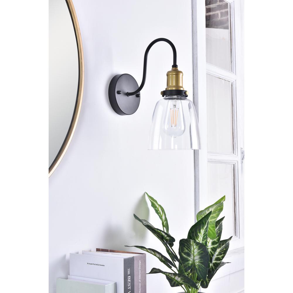 Felicity 1 light brass and black Wall Sconce. Picture 12