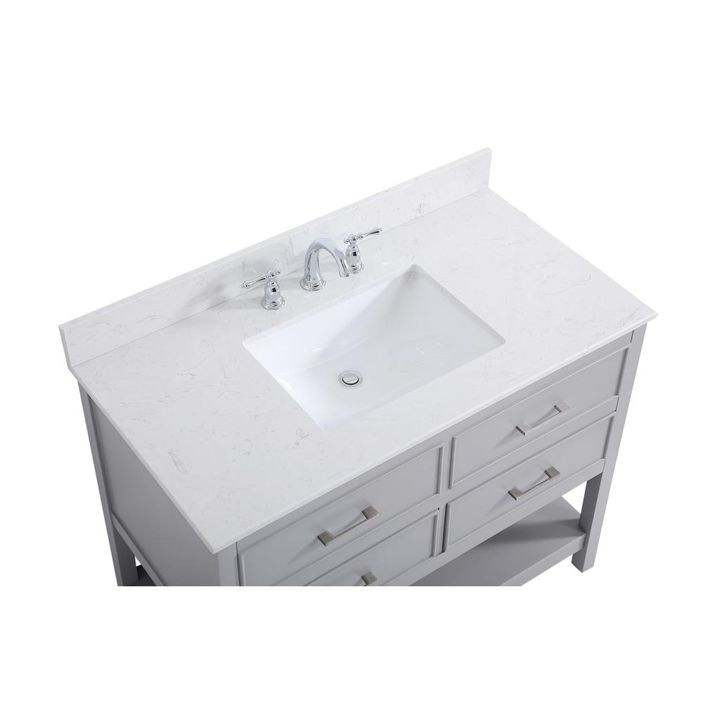 42 inch Single bathroom vanity in gray with backsplash. Picture 10