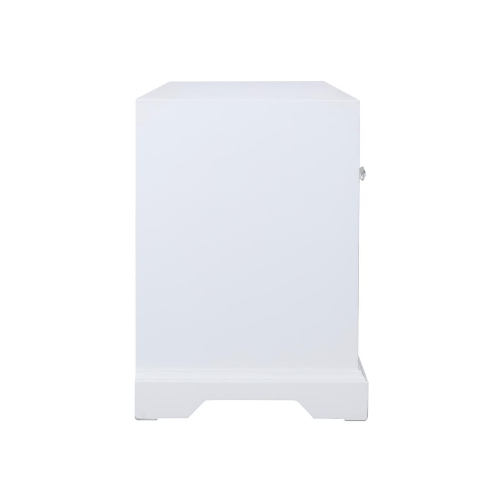 60 in. mirrored TV stand with wood fireplace insert in white. Picture 8
