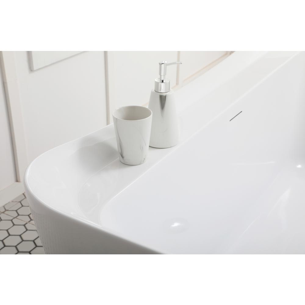 59 inch soaking bathtub in glossy white. Picture 7