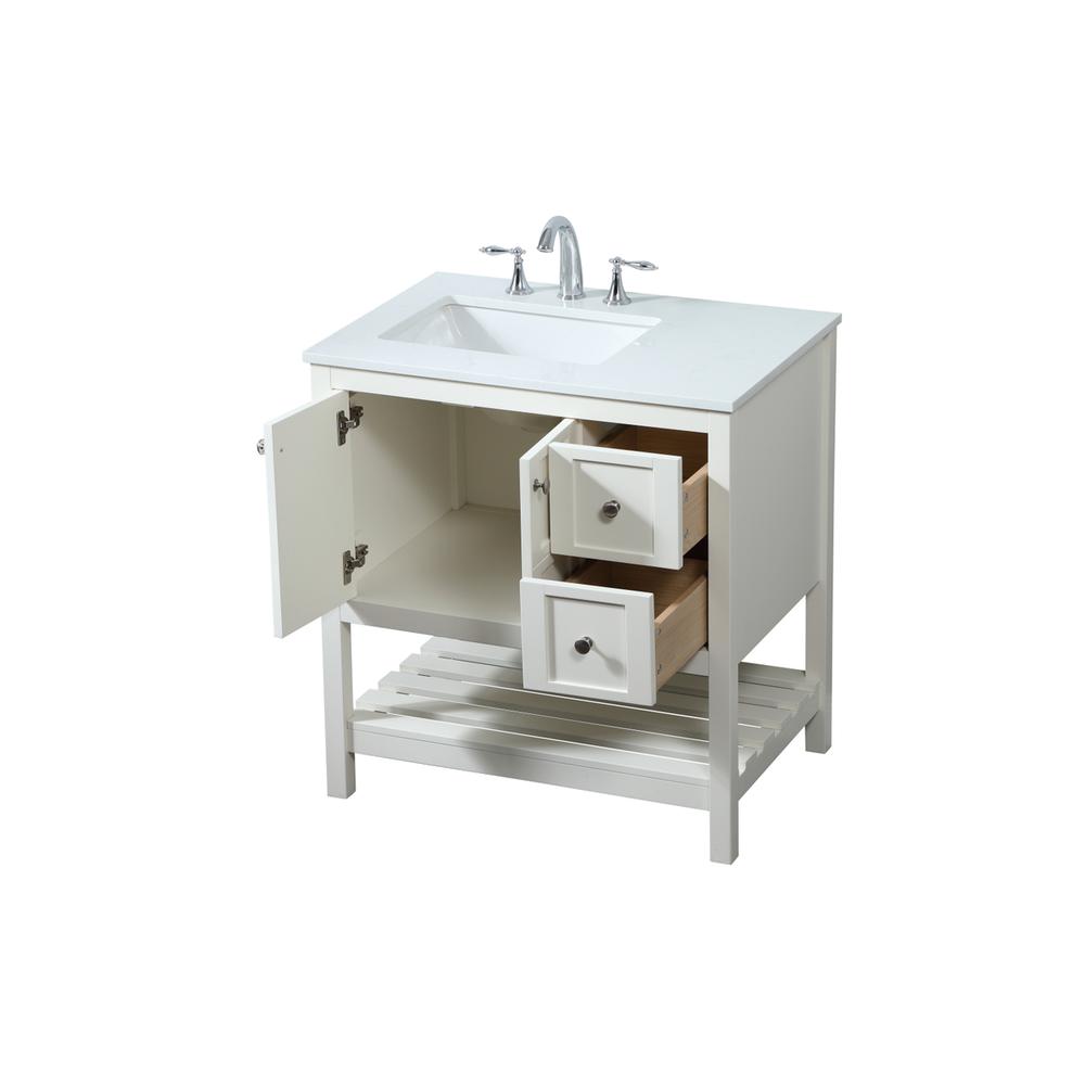 32 inch Single bathroom vanity in white. Picture 9