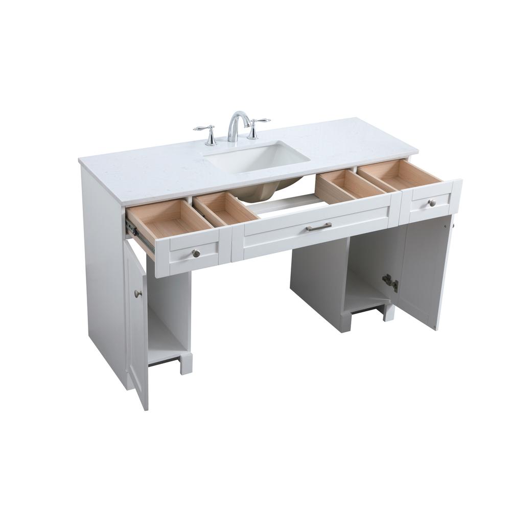 54 Inch ADA Compliant Bathroom Vanity In White. Picture 9