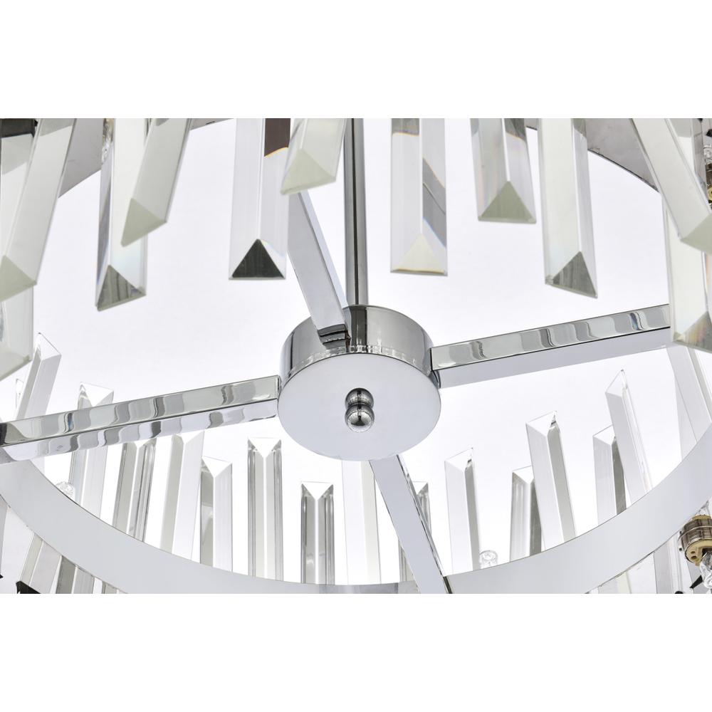 Serephina 20 inch crystal round pendant light in chrome. Picture 4