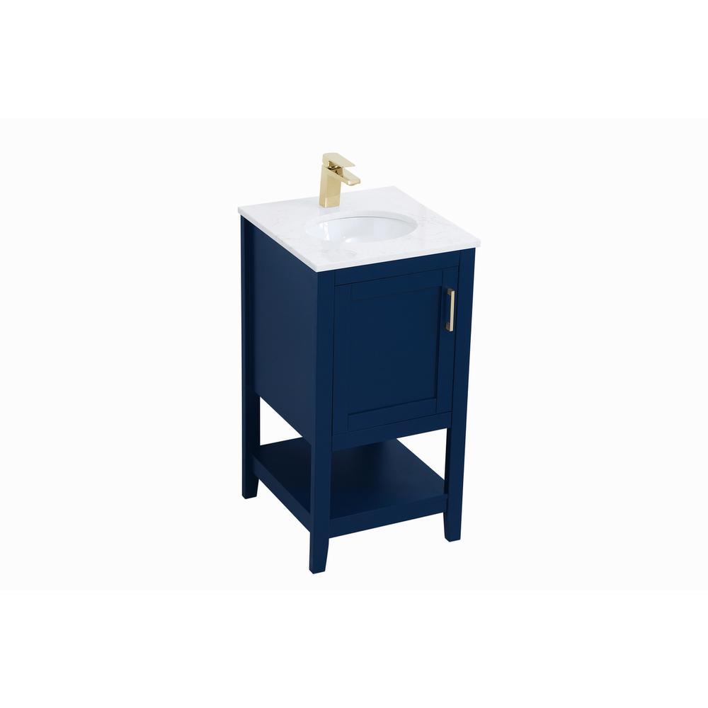 18 inch Single Bathroom Vanity in Blue. Picture 7