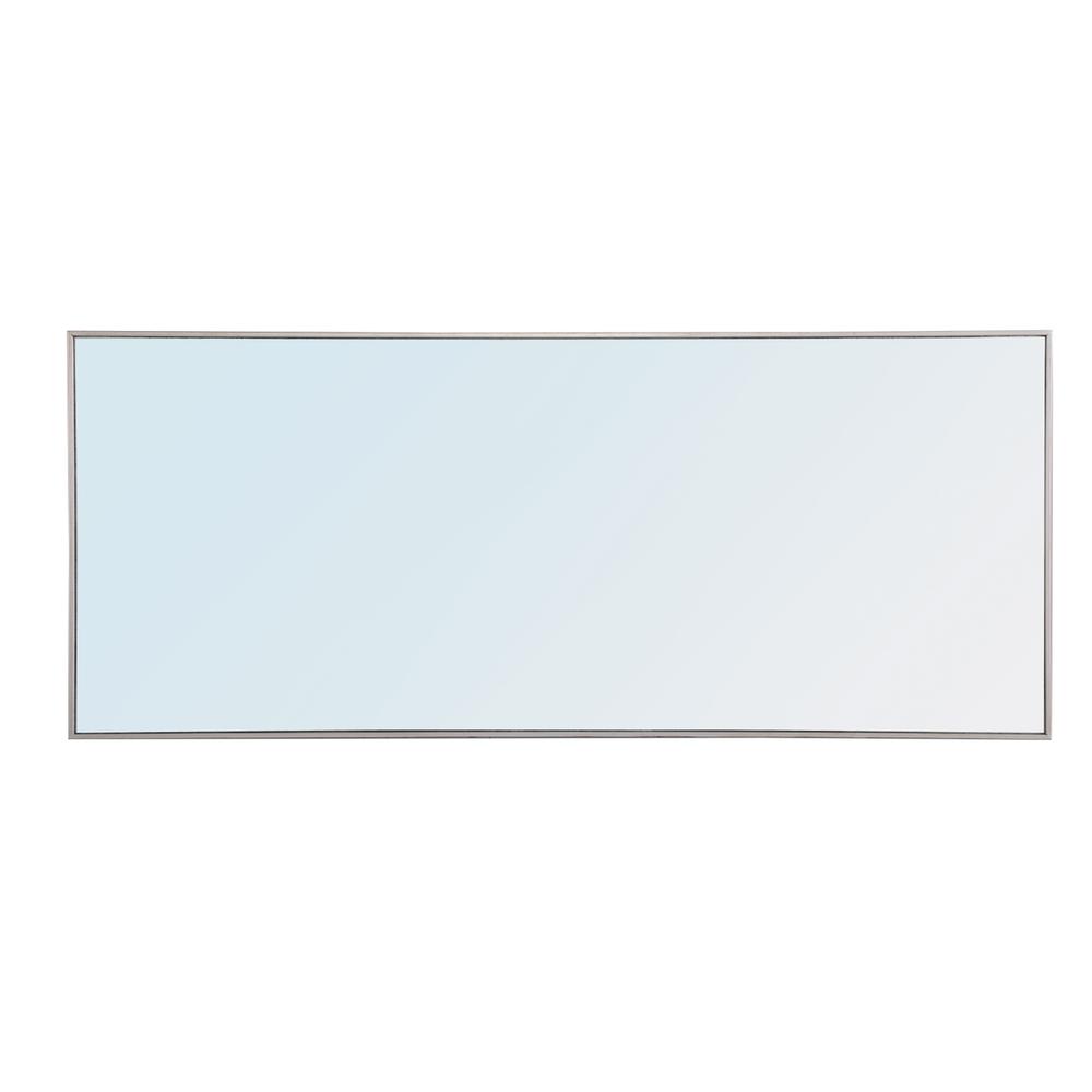 Metal frame Rectangle Mirror 30 inch Silver. Picture 4