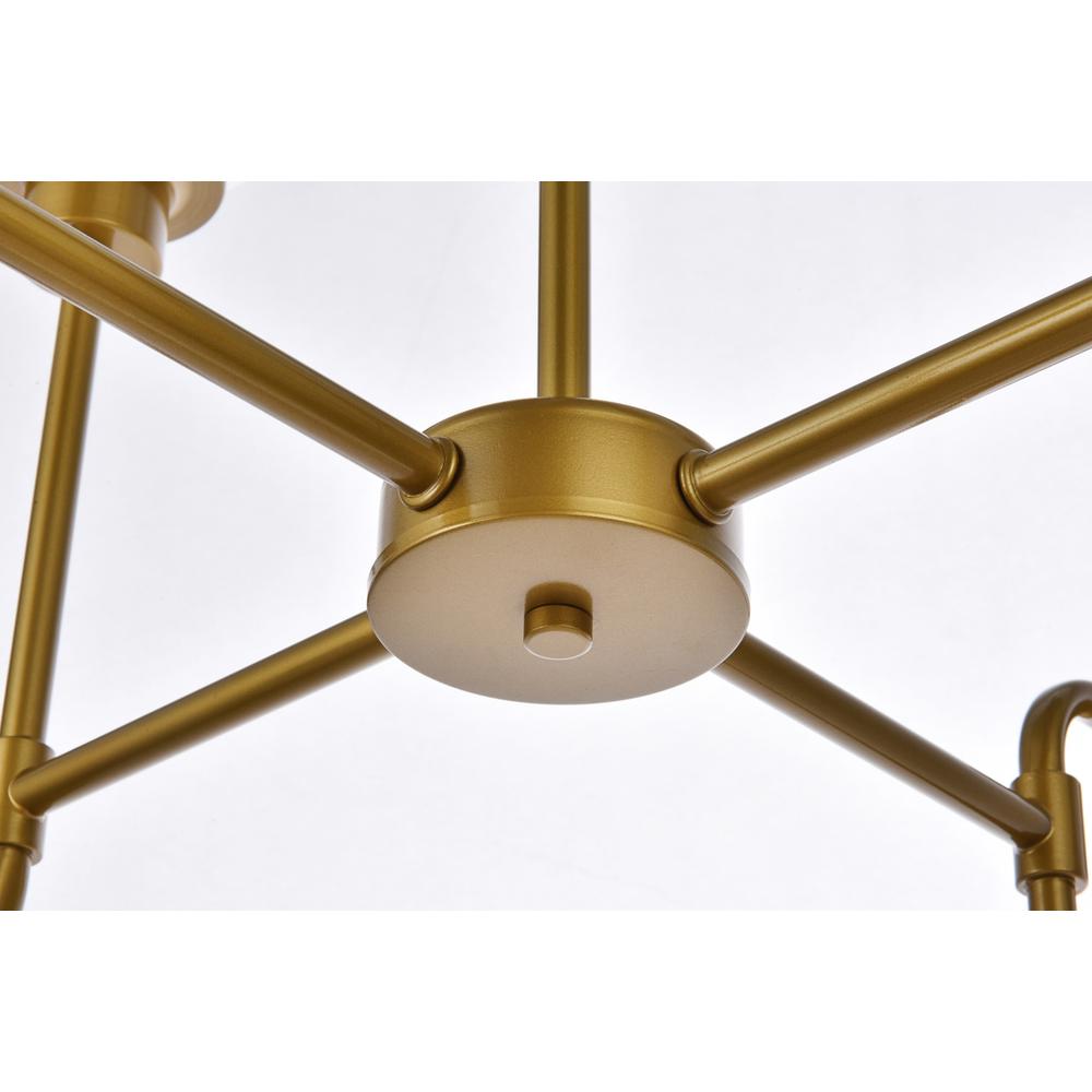 Hanson 8 lights pendant in brass with frosted shade. Picture 3