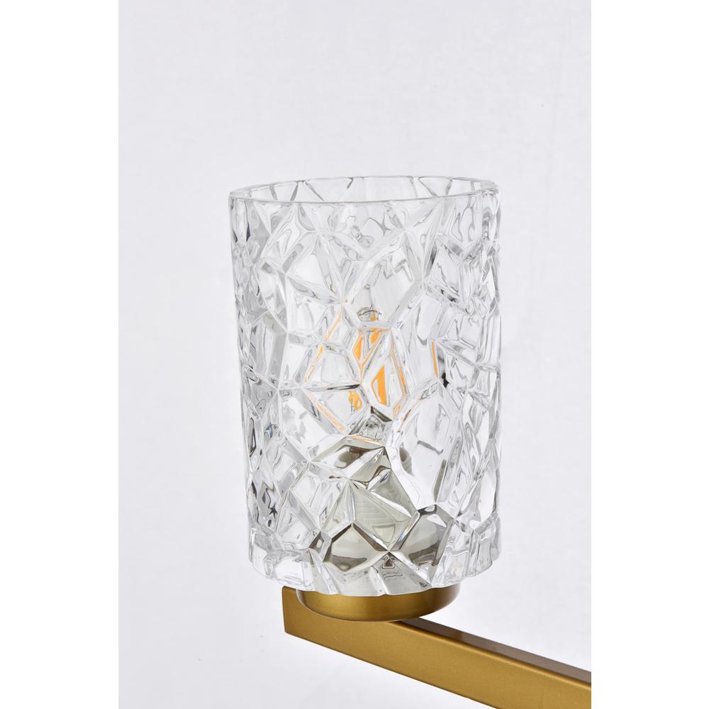 Cassie 3 lights bath sconce in brass with clear shade. Picture 5