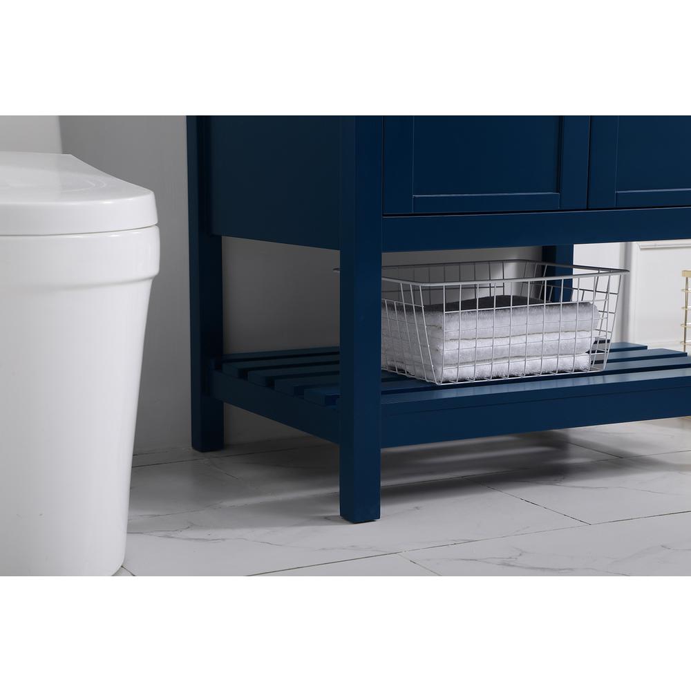 30 inch Single Bathroom Vanity in Blue with Backsplash. Picture 6
