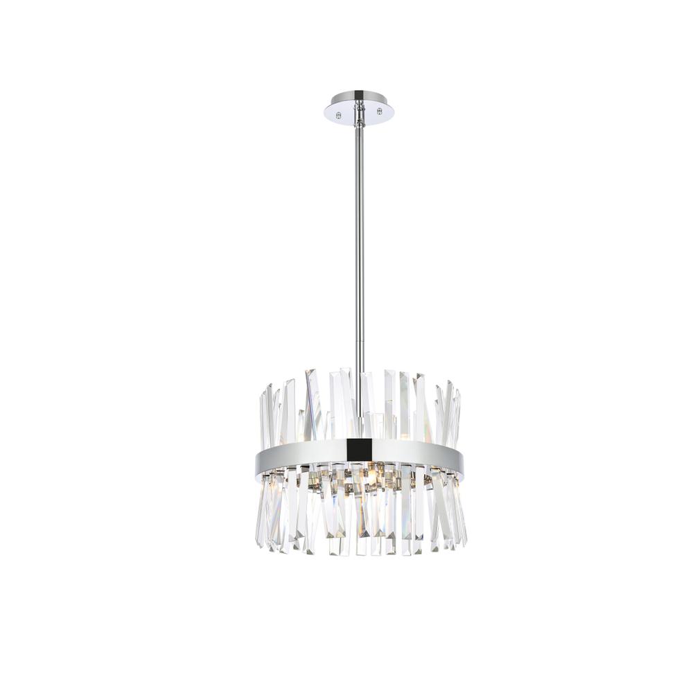 Serephina 16 inch crystal round pendant light in chrome. Picture 1