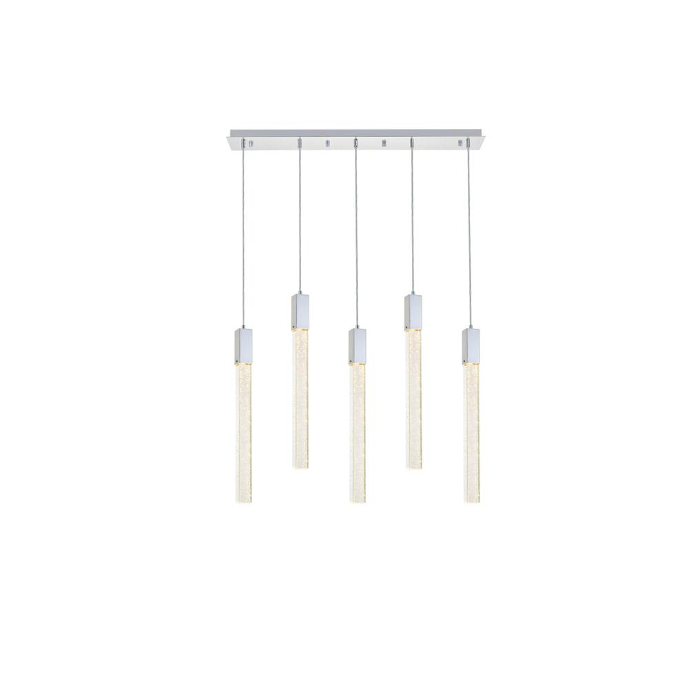 Weston 5 lights pendant in chrome. Picture 1