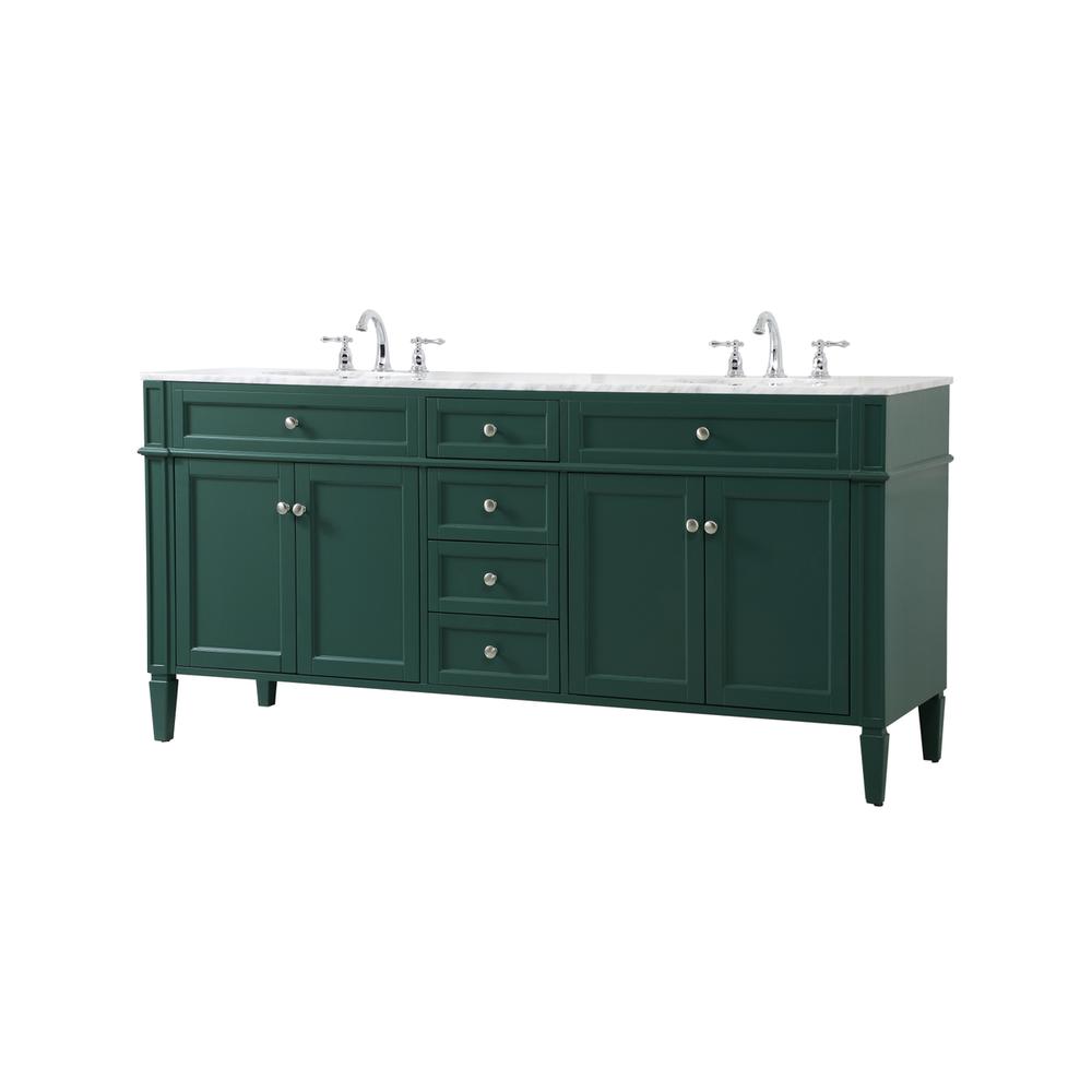 72 inch double bathroom vanity in green. Picture 7