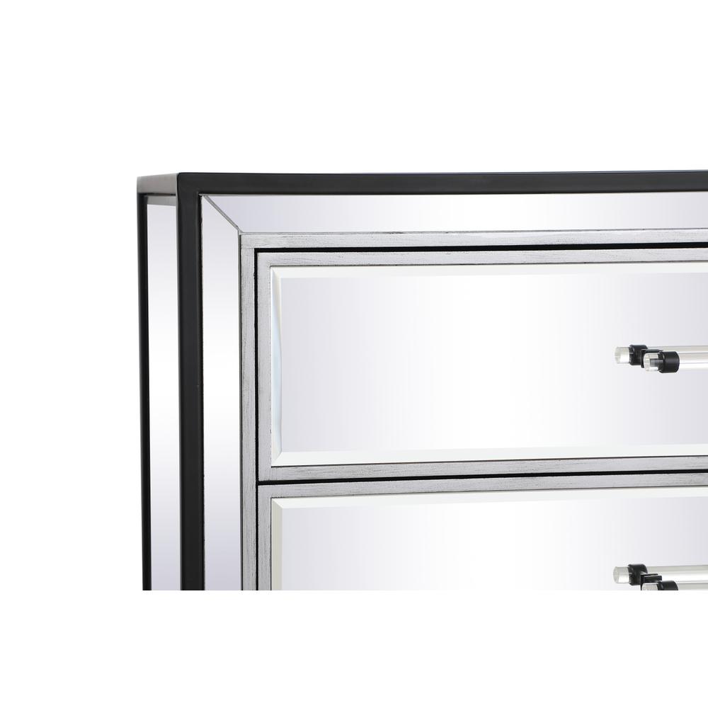 34 inch mirrored 5 drawers chest in black. Picture 7