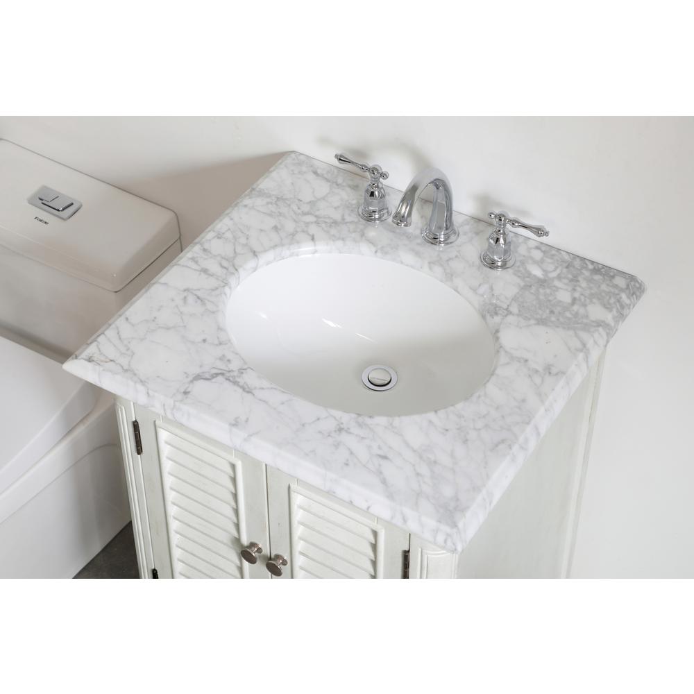 24 inch Single Bathroom Vanity in Antique White. Picture 9