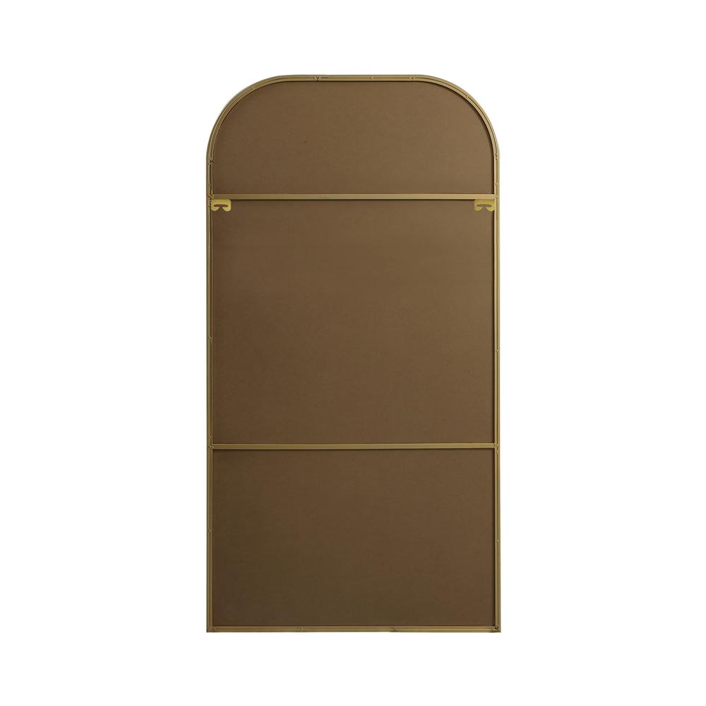 Metal Frame Arch Full Length Mirror 35x66 Inch in Brass. Picture 7