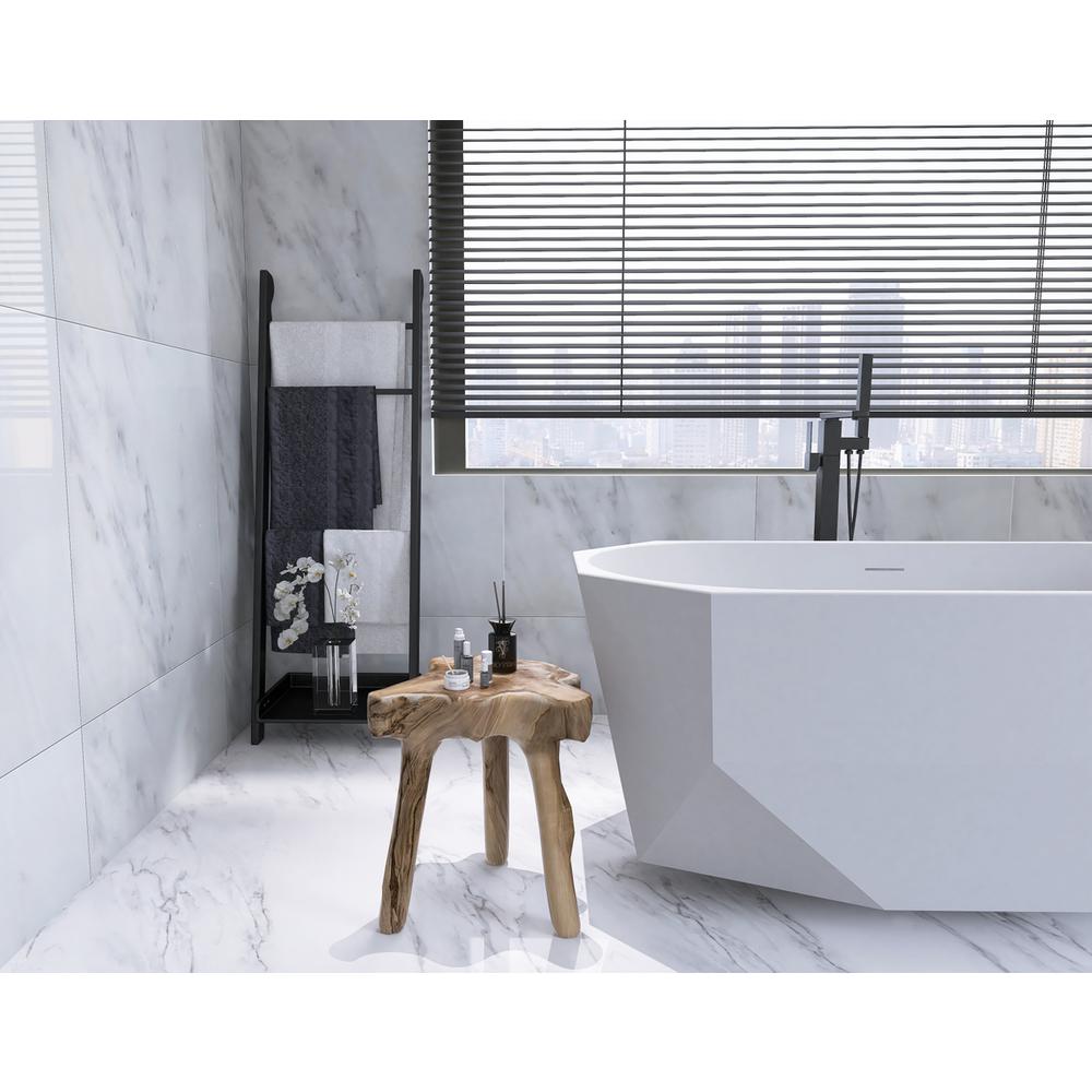59 inch soaking diamond style bathtub in glossy white. Picture 5