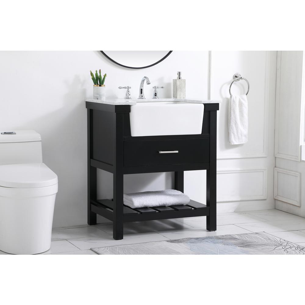 30 inch Single bathroom vanity in black. Picture 2