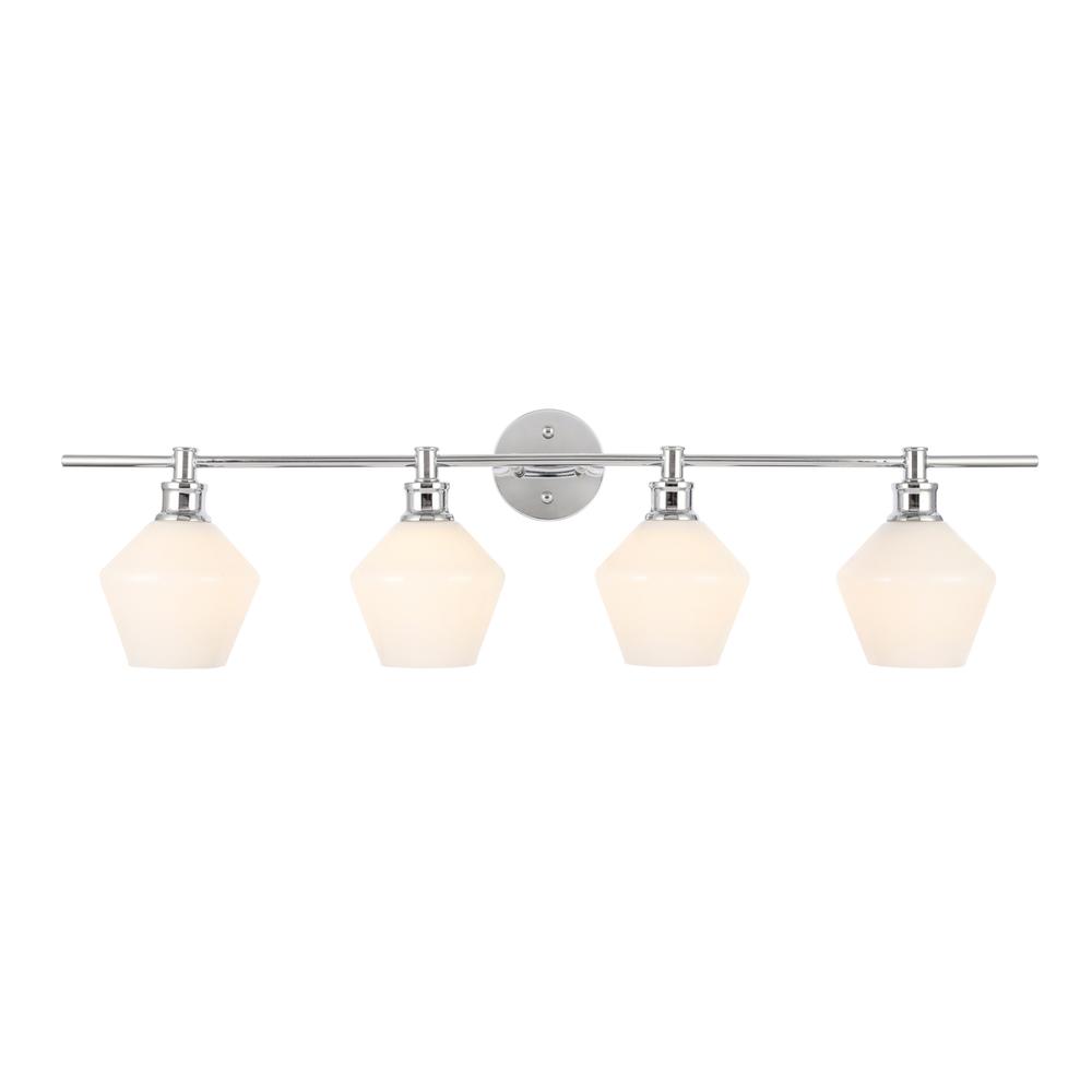 Gene 4 light Chrome and Frosted white glass Wall sconce. Picture 9