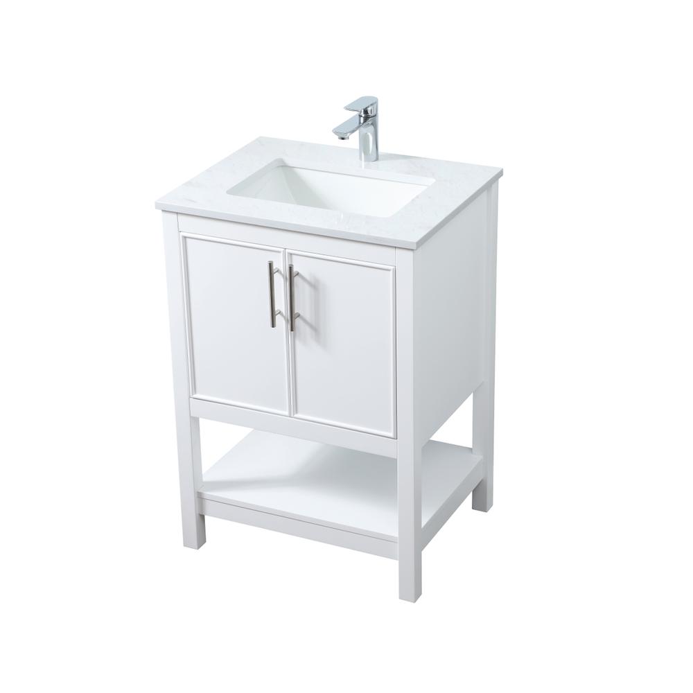 24 Inch SIngle Bathroom Vanity In White. Picture 8