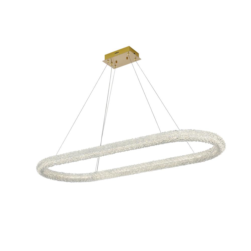 Bowen 51 inch Adjustable LED Chandelier in Satin Gold. Picture 2