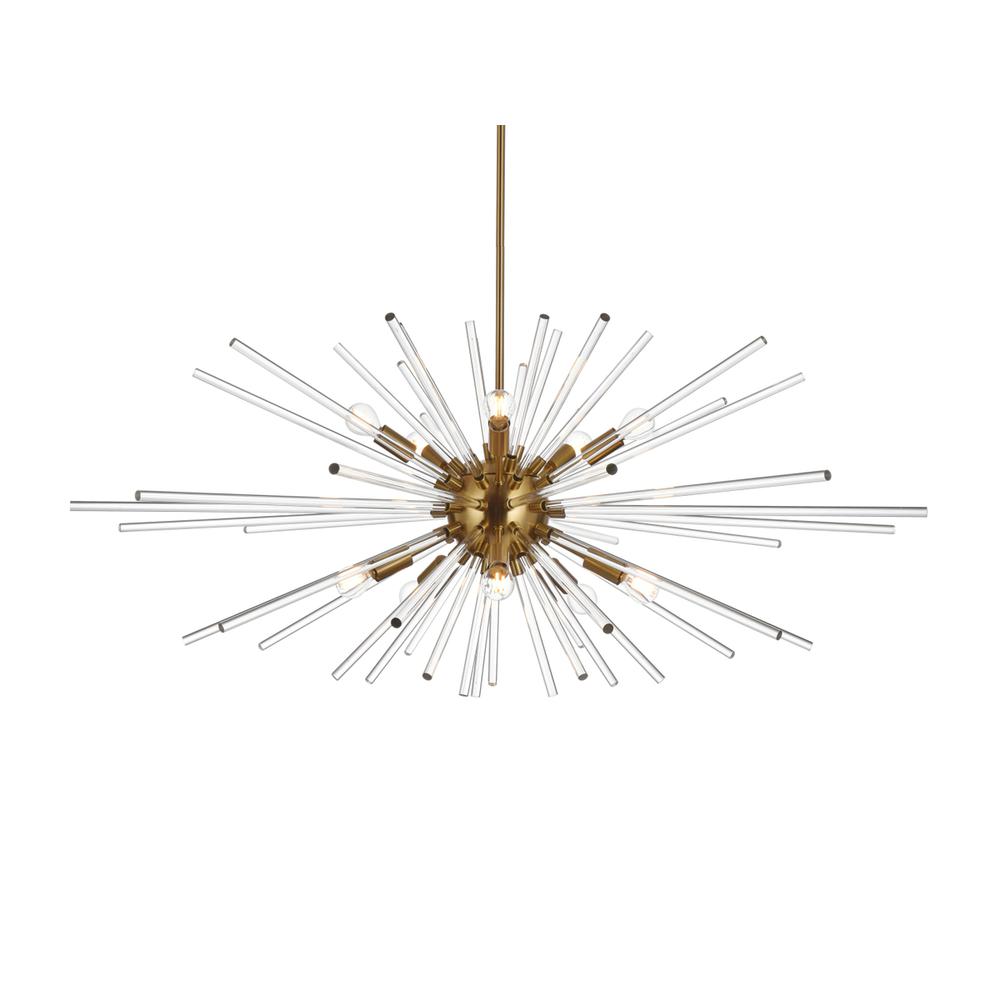 Sienna 46 inch crystal rod pendant in gold. Picture 2