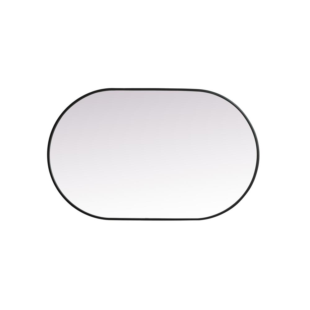 Metal Frame Oval Mirror 30x48 Inch in Black. Picture 8