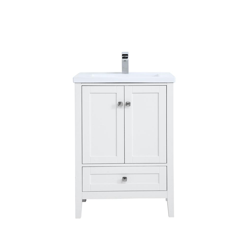 24 In. Single Bathroom Vanity Set In White. Picture 1